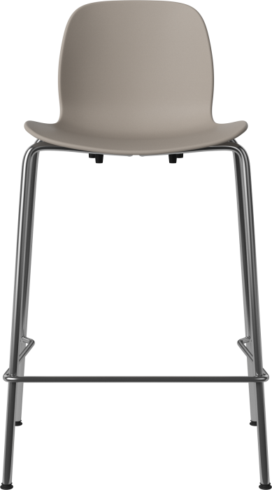 Seed High Chair H66 cm - Poly_Metal Legs_Chrome plated steel_Mocca polypropylene 02-327-80_00002.png