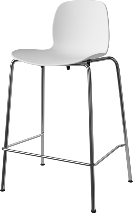 Seed High Chair H66 cm - Poly_Metal Legs_Chrome plated steel_White polypropylene 02-327-80_00003_angle.png