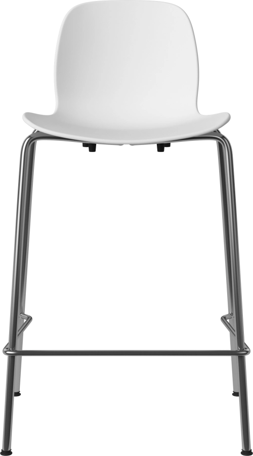 Seed High Chair H66 cm - Poly_Metal Legs_Chrome plated steel_White polypropylene 02-327-80_00003.png