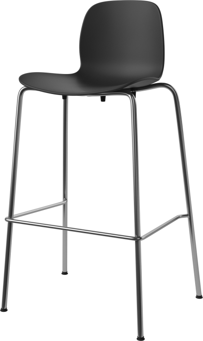 Seed High Chair H76 cm - Poly_Metal Legs_Chrome plated steel_Black polypropylene 02-327-81_00001_angle.png