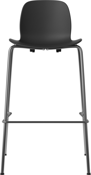 Seed High Chair H76 cm - Poly_Metal Legs_Chrome plated steel_Black polypropylene 02-327-81_00001.png