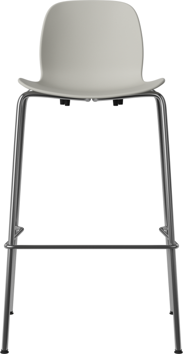 Seed High Chair H76 cm - Poly_Metal Legs_Chrome plated steel_Grey polypropylene 02-327-81_00004.png