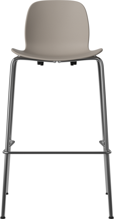 Seed High Chair H76 cm - Poly_Metal Legs_Chrome plated steel_Mocca polypropylene 02-327-81_00002.png