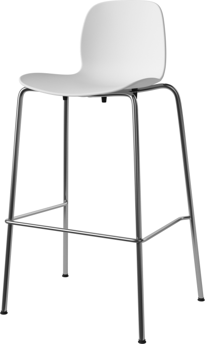 Seed High Chair H76 cm - Poly_Metal Legs_Chrome plated steel_White polypropylene 02-327-81_00003_angle.png