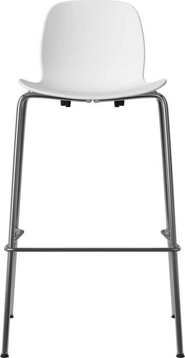 Seed High Chair H76 cm - Poly_Metal Legs_Chrome plated steel_White polypropylene 02-327-81_00003.png