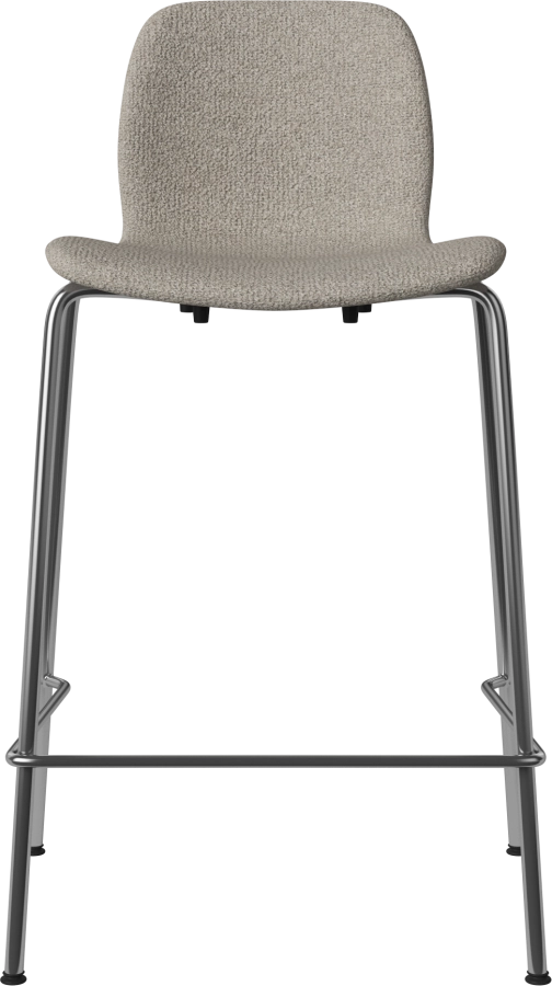 Seed High Chair H66 cm - Upholstered_Metal Legs_Monza Sand_Chrome plated steel 02-327-90_00358.png