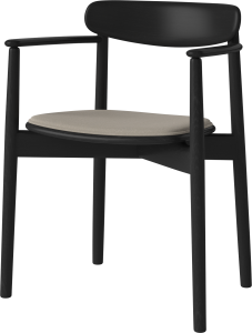 BOLIA krzesło tapicerowane z podłokietnikami MERGE czarny dąb