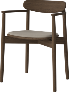 BOLIA krzesło tapicerowane z podłokietnikami MERGE ciemny dąb