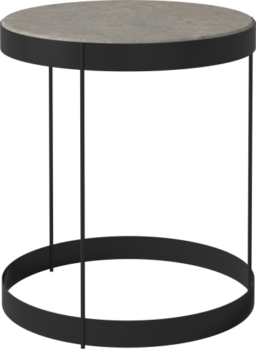Drum Coffee Table Ø40 H45 cm_Grigio Bottarga marble_Black lacquered steel 03-105-10_00009_angle.png