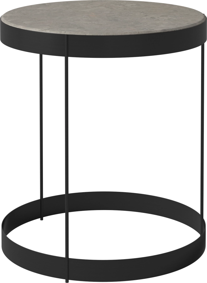 Drum Coffee Table Ø40 H45 cm_Grigio Bottarga marble_Black lacquered steel 03-105-10_00009_angle.png