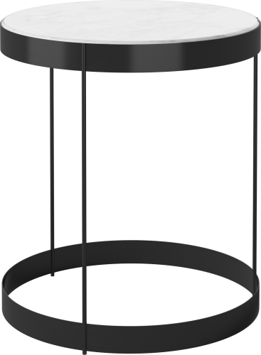 Drum Coffee Table Ø40 H45 cm_Grey_white marble_Black lacquered steel 03-105-10_00003_angle.png