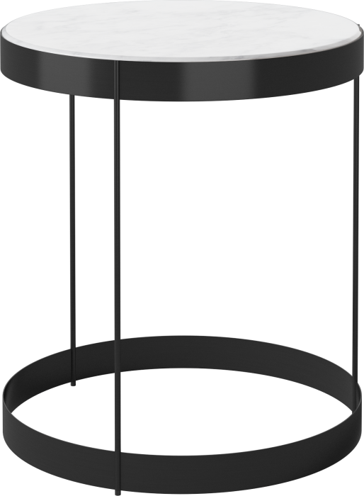 Drum Coffee Table Ø40 H45 cm_Grey_white marble_Black lacquered steel 03-105-10_00003_angle.png
