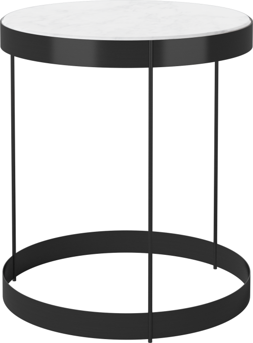 Drum Coffee Table Ø40 H45 cm_Grey_white marble_Black lacquered steel 03-105-10_00003.png