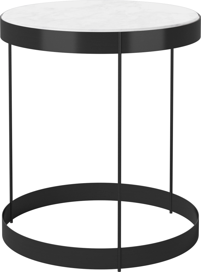 Drum Coffee Table Ø40 H45 cm_Grey_white marble_Black lacquered steel 03-105-10_00003.png