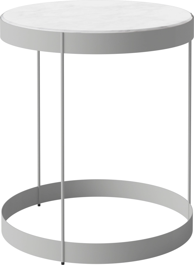 Drum Coffee Table Ø40 H45 cm_Grey_white marble_Grey lacquered steel 03-105-10_00004_angle.png