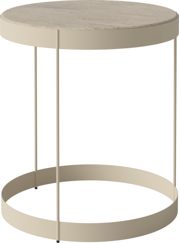 Drum Coffee Table Ø40 H45 cm_Sand Travertine_Creme lacquered steel 03-105-10_00006_angle.png