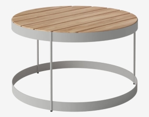 BOLIA stolik kawowy ogrodowy DRUM Ø60 teak / szara stal