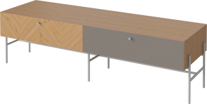 BOLIA szafka pod tv/hi-fi LUXE dąb olejowany / szary front prawy