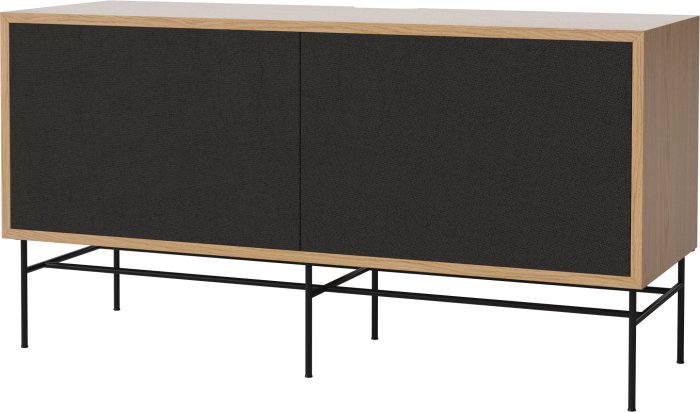 Case HiFi w. base - Medium 35 cm_Black lacquered steel_Black fabric_Black fabric_Oiled oak Veneer_TSCA 04-007-87_13100827_angle.png