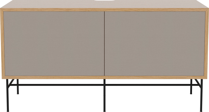 Case HiFi w. base - Medium 35 cm_Black lacquered steel_Grey Hifi fabric_Grey Hifi fabric_Oiled oak Veneer_TSCA 04-007-87_13100862.png