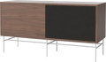 Case HiFi w. base - Medium 35 cm_White lacquered steel_Oiled walnut Veneer_Black fabric_Oiled walnut Veneer_TSCA 04-007-87_13101123_angle.png