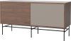 Case HiFi w. base - Medium 35 cm_Black lacquered steel_Oiled walnut Veneer_Grey Hifi fabric_Oiled walnut Veneer_TSCA 04-007-87_13101143_angle.png