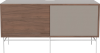 Case HiFi w. base - Medium 35 cm_White lacquered steel_Oiled walnut Veneer_Grey Hifi fabric_Oiled walnut Veneer_TSCA 04-007-87_13101158.png