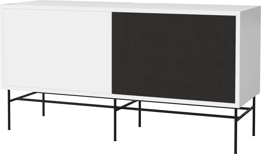 Case HiFi w. base - Medium 35 cm_Black lacquered steel_White lacquered MDF_Black fabric_White lacquered MDF_TSCA 04-007-87_13101214_angle.png