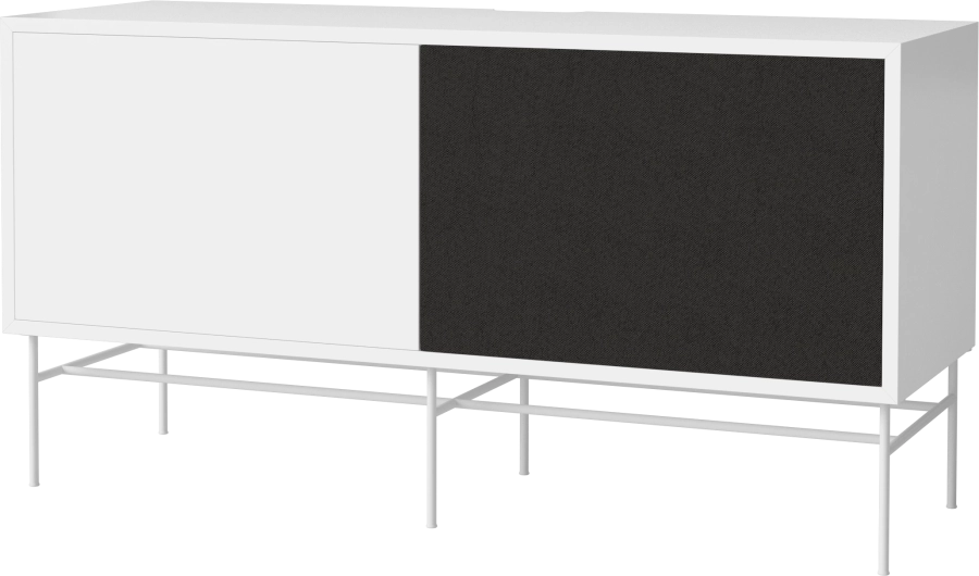 Case HiFi w. base - Medium 35 cm_White lacquered steel_White lacquered MDF_Black fabric_White lacquered MDF_TSCA 04-007-87_13101229_angle.png