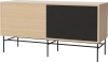 Case HiFi w. base - Medium 35 cm_Black lacquered steel_White pigmented oiled oak Veneer_Black fabric_White pigmented oiled oak Veneer_TSCA 04-007-87_13101005_angle.png