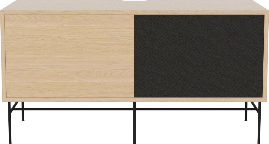 Case HiFi w. base - Medium 35 cm_Black lacquered steel_White pigmented oiled oak Veneer_Black fabric_White pigmented oiled oak Veneer_TSCA 04-007-87_13101005.png