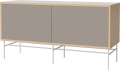 Case HiFi w. base - Medium 35 cm_White lacquered steel_Grey Hifi fabric_Grey Hifi fabric_White pigmented oiled oak Veneer_TSCA 04-007-87_13100880_angle.png