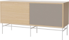Case HiFi w. base - Medium 35 cm_White lacquered steel_White pigmented oiled oak Veneer_Grey Hifi fabric_White pigmented oiled oak Veneer_TSCA 04-007-87_13101055_angle.png