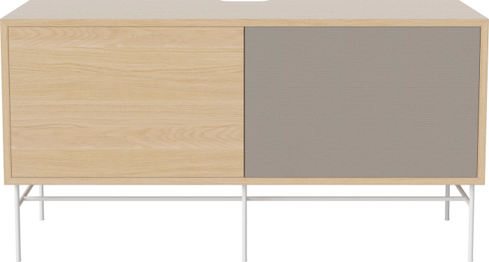 Case HiFi w. base - Medium 35 cm_White lacquered steel_White pigmented oiled oak Veneer_Grey Hifi fabric_White pigmented oiled oak Veneer_TSCA 04-007-87_13101055.png