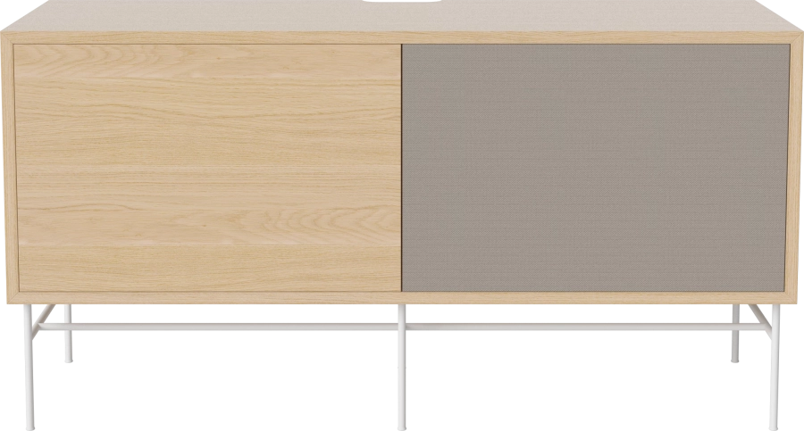 Case HiFi w. base - Medium 35 cm_White lacquered steel_White pigmented oiled oak Veneer_Grey Hifi fabric_White pigmented oiled oak Veneer_TSCA 04-007-87_13101055.png