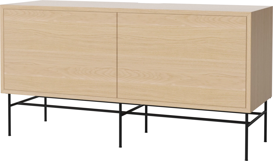 Case HiFi w. base - Medium 35 cm_Black lacquered steel_White pigmented oiled oak Veneer_White pigmented oiled oak Veneer_White pigmented oiled oak Veneer_TSCA 04-007-87_13101075_angle.png