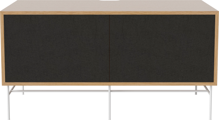 Case HiFi w. base - Medium 48 cm_White lacquered steel_Black fabric_Black fabric_Oiled oak 04-007-86_13100842.png