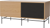 Case HiFi w. base - Medium 48 cm_Black lacquered steel_Oiled oak_Black fabric_Oiled oak 04-007-86_13100897_angle.png
