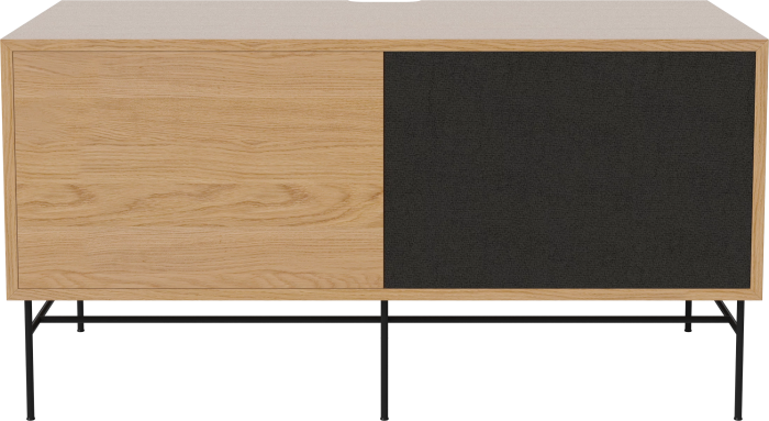 Case HiFi w. base - Medium 48 cm_Black lacquered steel_Oiled oak_Black fabric_Oiled oak 04-007-86_13100897.png