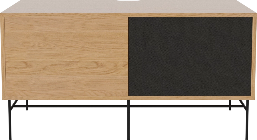 Case HiFi w. base - Medium 48 cm_Black lacquered steel_Oiled oak_Black fabric_Oiled oak 04-007-86_13100897.png
