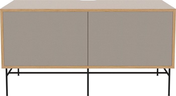 Case HiFi w. base - Medium 48 cm_Black lacquered steel_Grey Hifi fabric_Grey Hifi fabric_Oiled oak 04-007-86_13100862.png