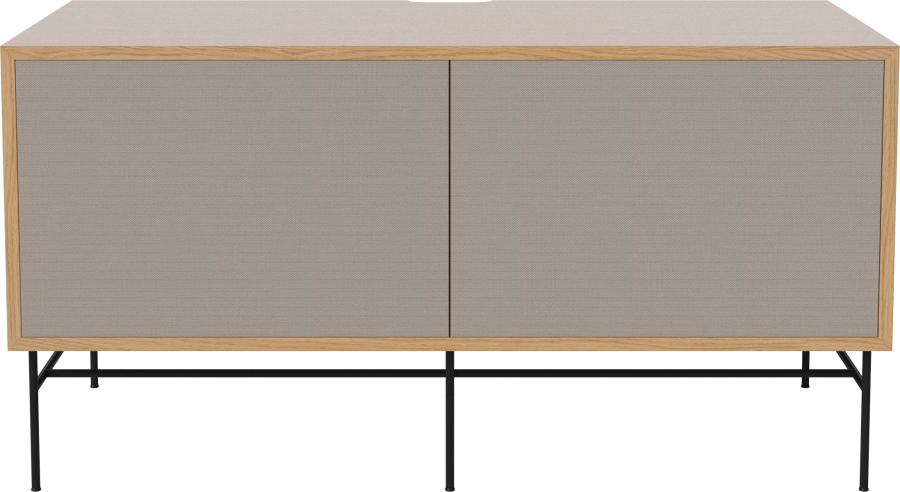 Case HiFi w. base - Medium 48 cm_Black lacquered steel_Grey Hifi fabric_Grey Hifi fabric_Oiled oak 04-007-86_13100862.png