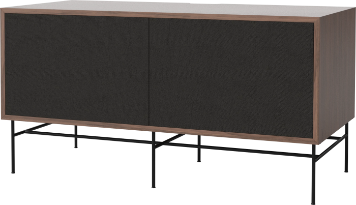 Case HiFi w. base - Medium 48 cm_Black lacquered steel_Black fabric_Black fabric_Oiled walnut 04-007-86_13100828_angle.png
