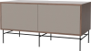 Case HiFi w. base - Medium 48 cm_Black lacquered steel_Grey Hifi fabric_Grey Hifi fabric_Oiled walnut 04-007-86_13100863_angle.png