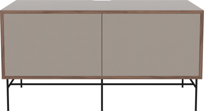 Case HiFi w. base - Medium 48 cm_Black lacquered steel_Grey Hifi fabric_Grey Hifi fabric_Oiled walnut 04-007-86_13100863.png