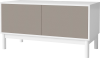 Case HiFi w. base - Medium 48 cm_White lacquered oak_Grey Hifi fabric_Grey Hifi fabric_White lacquered MDF 04-007-86_13100884_angle.png