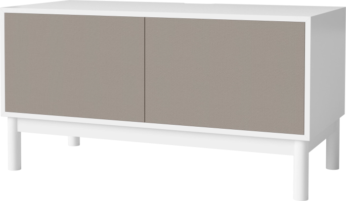 Case HiFi w. base - Medium 48 cm_White lacquered oak_Grey Hifi fabric_Grey Hifi fabric_White lacquered MDF 04-007-86_13100884_angle.png
