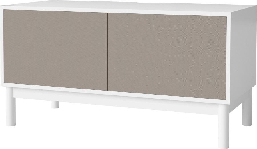 Case HiFi w. base - Medium 48 cm_White lacquered oak_Grey Hifi fabric_Grey Hifi fabric_White lacquered MDF 04-007-86_13100884_angle.png