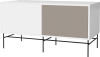 Case HiFi w. base - Medium 48 cm_Black lacquered steel_White lacquered MDF_Grey Hifi fabric_White lacquered MDF 04-007-86_13101249_angle.png
