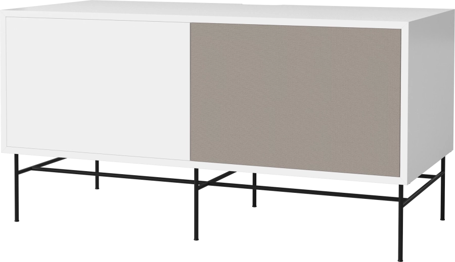 Case HiFi w. base - Medium 48 cm_Black lacquered steel_White lacquered MDF_Grey Hifi fabric_White lacquered MDF 04-007-86_13101249_angle.png